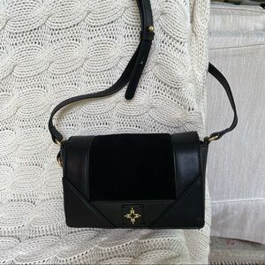 India Hicks Dressage Bag - New Black Suede Leather
